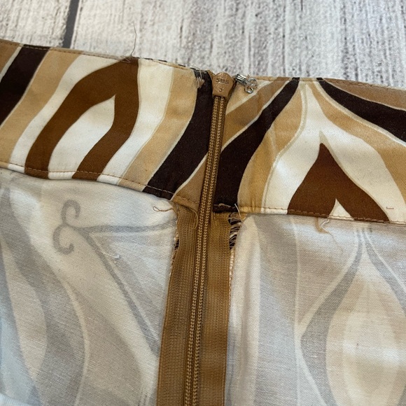 Brown Geometric Midi Skirt - Picture 4 of 6